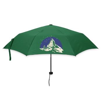 Matterhorn Wandern Wanderung Souvenir Zermatt - Regenschirm (klein) - Flaschengrün - Vorne