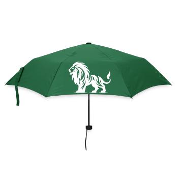 Tribal Löwe mit großer Mähne - Regenschirm (klein) - Flaschengrün - Vorne