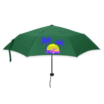 Miami USA Cool Oldtimer Auto Sonne Amerika Florida - Regenschirm (klein) - Flaschengrün - Vorne