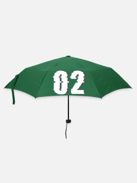 Zwei 2 Two 02 Zahl Effekt Verzerrt Nummer - Regenschirm (klein) - Flaschengrün