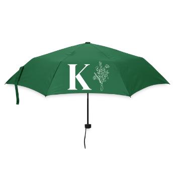 Minimalistische Blumen - Regenschirm (klein) - Flaschengrün - Vorne