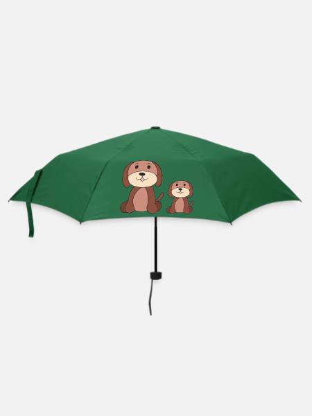 hunde vater sohn - Regenschirm (klein) - Flaschengrün