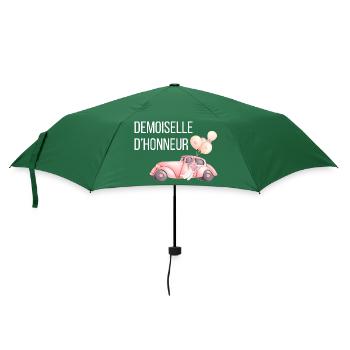 Brautjungfer - Autohochzeit - Regenschirm (klein) - Flaschengrün - Vorne