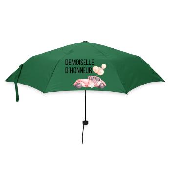 Brautjungfer - Autohochzeit - Regenschirm (klein) - Flaschengrün - Vorne