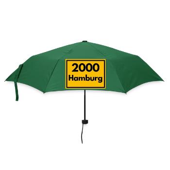 Ortsschild - damals Retro urban PLZ 2000 Hamburg - Regenschirm (klein) - Flaschengrün - Vorne
