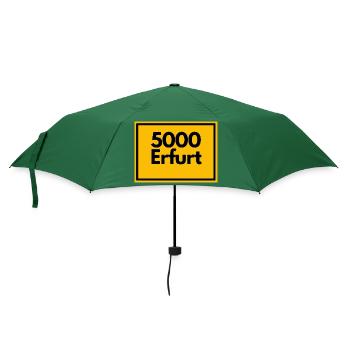 Ortsschild - damals Retro alte PLZ 5000 ERFURT - Regenschirm (klein) - Flaschengrün - Vorne