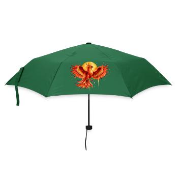 Feuerphönix Aquarell - Regenschirm (klein) - Flaschengrün - Vorne