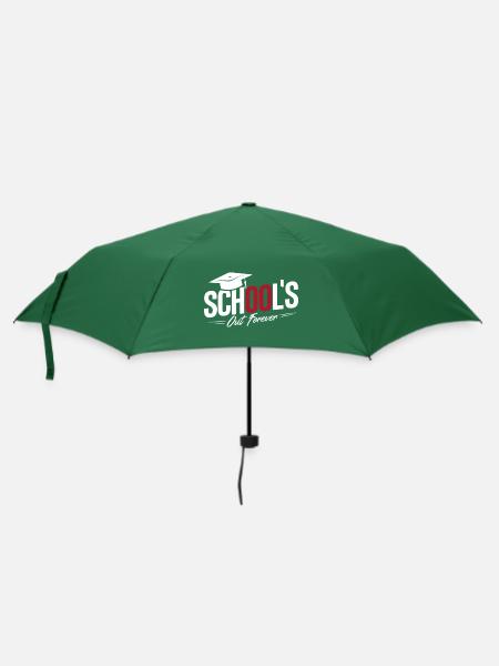 Schulabschluss Abschlussfeier School`s Out Forever - Regenschirm (klein) - Flaschengrün
