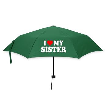 i love my sister - Regenschirm (klein) - Flaschengrün - Vorne
