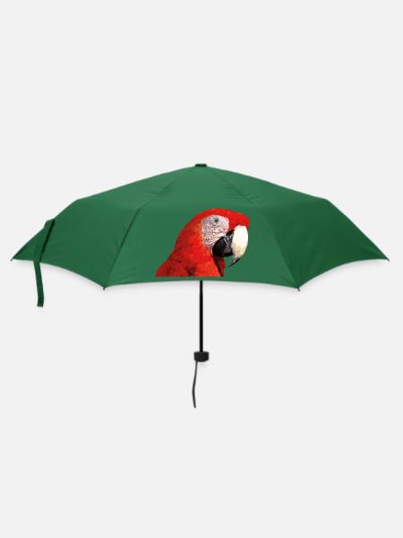 Roter Ara - Regenschirm (klein) - Flaschengrün