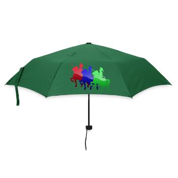 Mittelalterliche Ritter der Farbe - Regenschirm (klein) - Flaschengrün - Vorne
