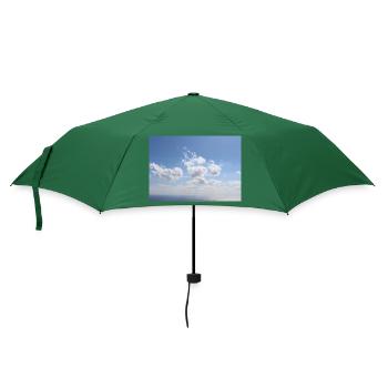 Ehrfürchtig blauer Himmel Wolken Muster - Sommerurlaub - Regenschirm (klein) - Flaschengrün - Vorne
