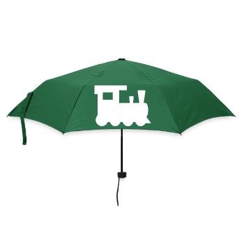 Lokomotive Kinderspielzeug Zug Bahn Verkehr - Regenschirm (klein) - Flaschengrün - Vorne