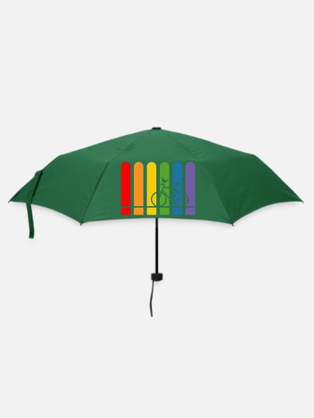 Regenbogen abgerundet Fahrrad - Regenschirm (klein) - Flaschengrün