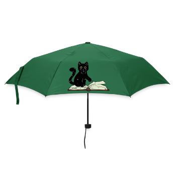 Kater Zauberer Zaubern Buch Kinder Fantasy Okkult - Regenschirm (klein) - Flaschengrün - Vorne