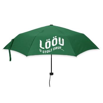 LÖÖU u stolz druf (Berner Dialekt) - Regenschirm (klein) - Flaschengrün - Vorne