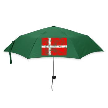 Dänemark Flagge Vintage - Regenschirm (klein) - Flaschengrün - Vorne