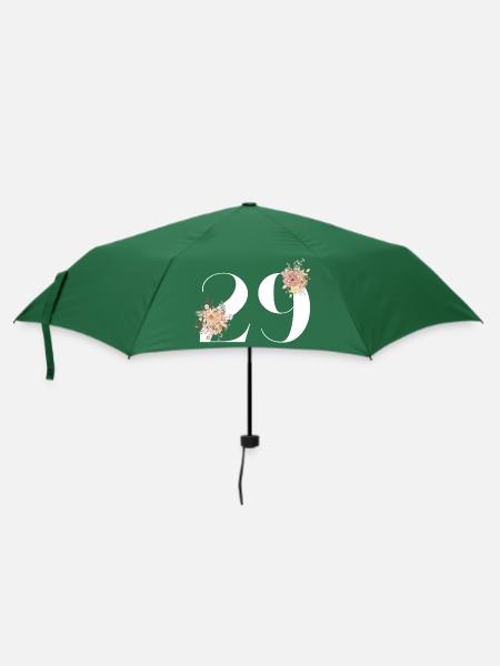 Blumen zum 29-jährigen Jubiläum (Geschenk von 29 Jahren) - Regenschirm (klein) - Flaschengrün