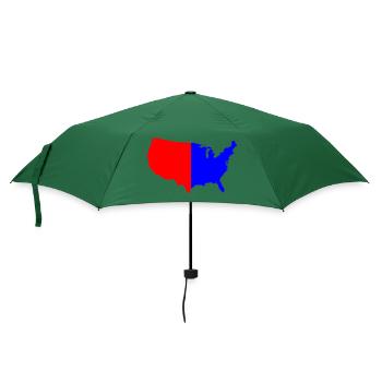 USA Rot Blaue Karte Silhouette - Regenschirm (klein) - Flaschengrün - Vorne