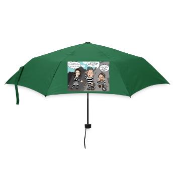 Baerbock, Scholz und Lauterbach im Steinbruch - Regenschirm (klein) - Flaschengrün - Vorne