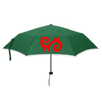 Afrikanisches Symbol, Energie - Regenschirm (klein) - Flaschengrün - Vorne