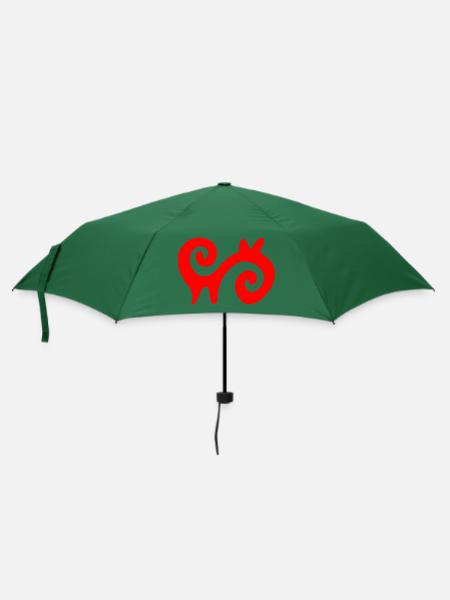 Afrikanisches Symbol, Energie - Regenschirm (klein) - Flaschengrün