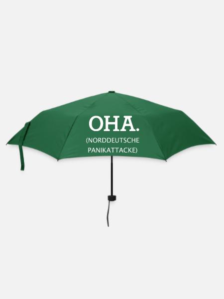 OHA Norddeutsche Panikattacke weiß - Regenschirm (klein) - Flaschengrün