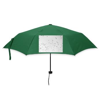 Aufgeregte Krähen mit bewölktem Himmel - Regenschirm (klein) - Flaschengrün - Vorne