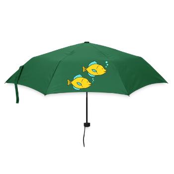 fische comic - Regenschirm (klein) - Flaschengrün - Vorne