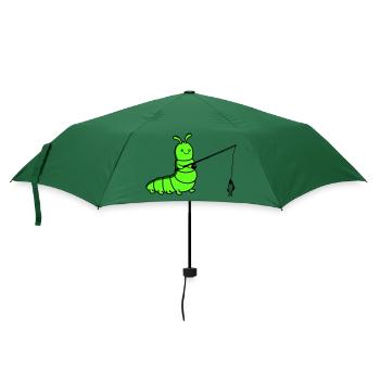 raupe angelt - Regenschirm (klein) - Flaschengrün - Vorne