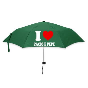 Ich liebe Cacio e Pepe Herz Lustig Witzig - Regenschirm (klein) - Flaschengrün - Vorne