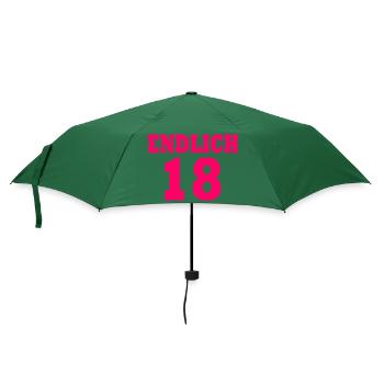Endlich 18 - Regenschirm (klein) - Flaschengrün - Vorne