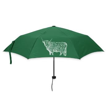 Schottisches Hochlandrind - Regenschirm (klein) - Flaschengrün - Vorne