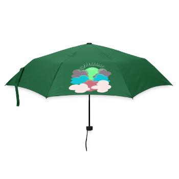 Sonne hinter den Wolken - Regenschirm (klein) - Flaschengrün - Vorne