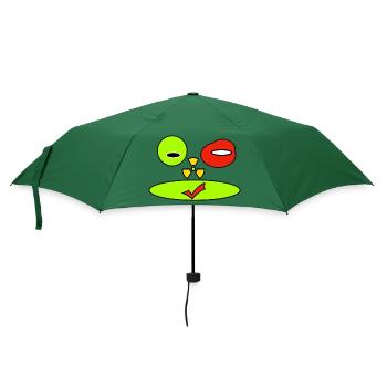 Außerirdischer - Regenschirm (klein) - Flaschengrün - Vorne