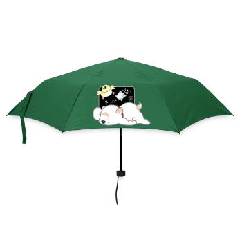 Hund koreanisch - japanischer Stil 04B - Regenschirm (klein) - Flaschengrün - Vorne