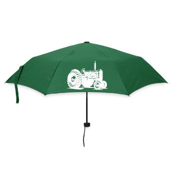 Feld Schlepper Vintage Landmaschinen Traktor - Regenschirm (klein) - Flaschengrün - Vorne