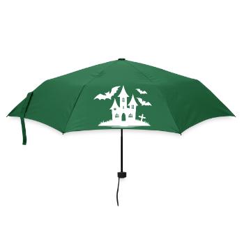 Kinder Halloween Fledermaus Spukhaus - Regenschirm (klein) - Flaschengrün - Vorne