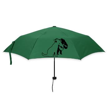 2 Hunde DJ Musik Club Disko Schallplatte Team Crew - Regenschirm (klein) - Flaschengrün - Vorne