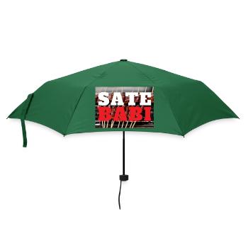 INDONET Sate Babi Druck - Regenschirm (klein) - Flaschengrün - Vorne