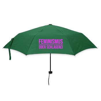 Feminismus oder Schlägerei - Regenschirm (klein) - Flaschengrün - Vorne