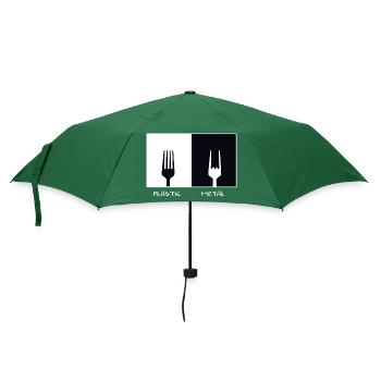 Plastic Metal. Metal Fan Gabel Geschenk Musik - Regenschirm (klein) - Flaschengrün - Vorne