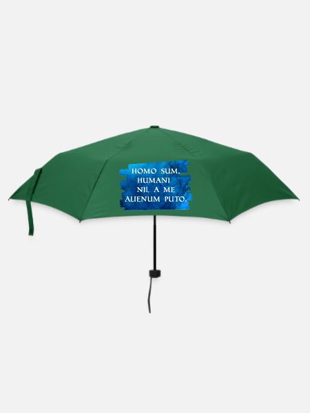 ich bin mensch und nichts ist mir fremd - Regenschirm (klein) - Flaschengrün