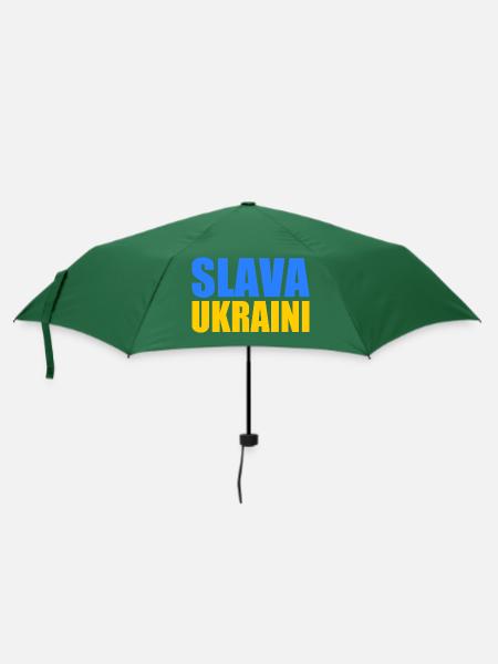 Slava ukraini - Regenschirm (klein) - Flaschengrün