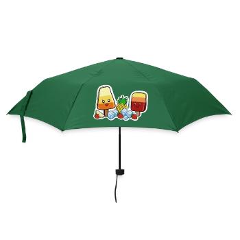 Kawaii-Eis am Stil - Regenschirm (klein) - Flaschengrün - Vorne