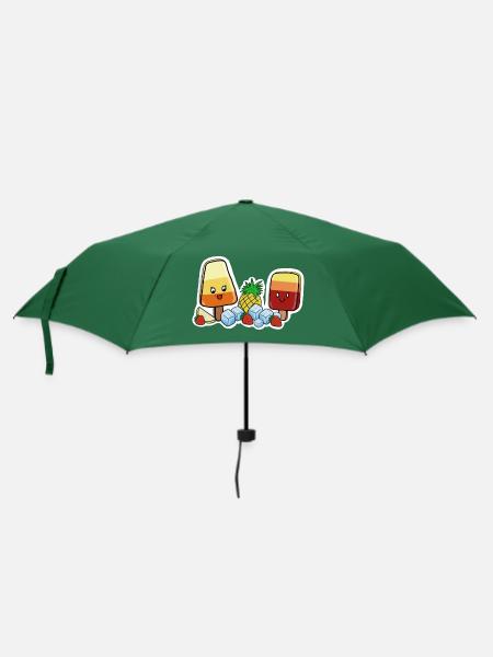 Kawaii-Eis am Stil - Regenschirm (klein) - Flaschengrün