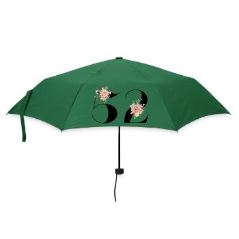 Blumen zum 52. Jahrestag (Geschenk von 52 Jahren) - Regenschirm (klein) - Flaschengrün - Vorne