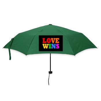 Love wins - Regenschirm (klein) - Flaschengrün - Vorne