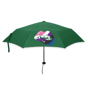 Halloween Vampir Mund - Regenschirm (klein) - Flaschengrün - Vorne