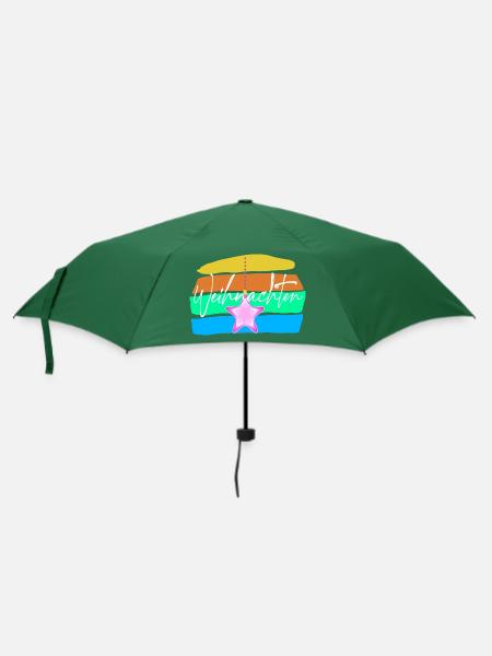 Weihnachten - Regenschirm (klein) - Flaschengrün